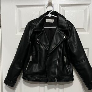 H&M Kids Leather Jacket in Black with Silver Details